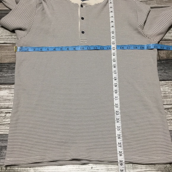 Bonobos Slim Fit Stripe Henley Shirt Men’s XL Off White Gray Long Sleeve Casual - Picture 2 of 10